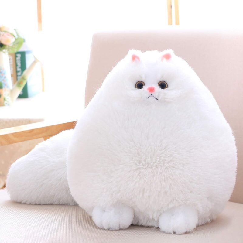 Stuffed Animal Plushie Cat Stuffed Animal,Cute Soft Plush Cat Animals,White Stuffed Cat, Birthday Christmas for Kids,Boys,Girls,Fat Cat Stuffed Toy (White, 10 Inches)