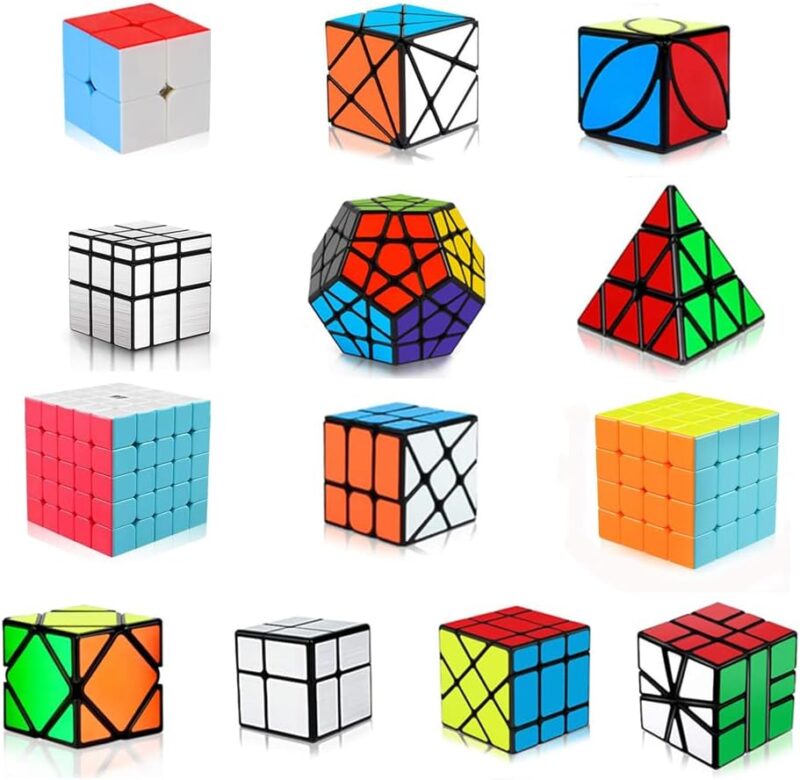 Speed Cubes, [13Pack] Speed Cube Set – Mirror Pyramid Fluctuation Angle ...