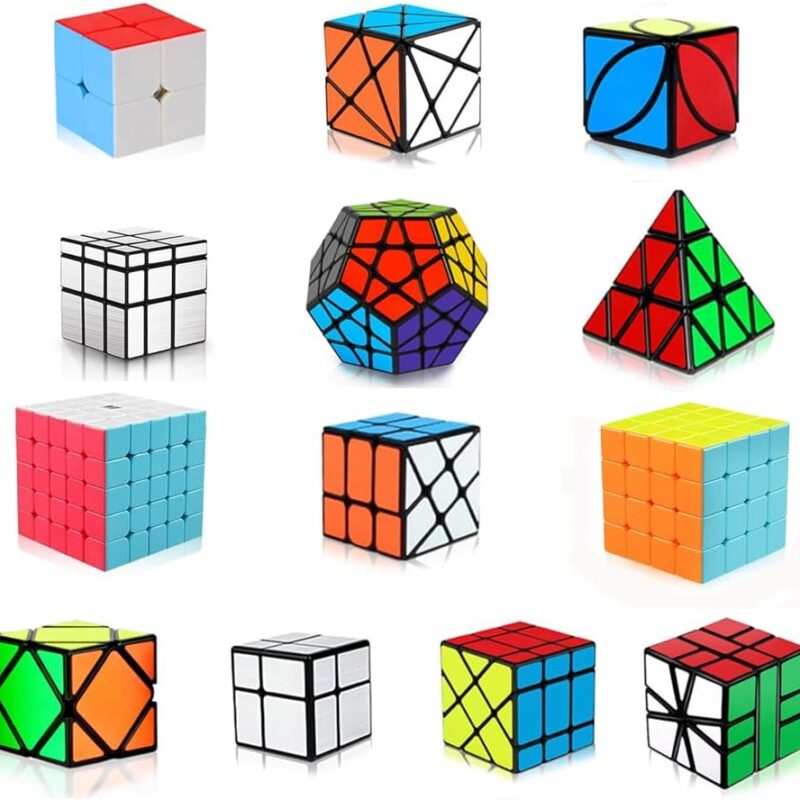 Speed Cubes, [13Pack] Speed Cube Set -  Mirror Pyramid Fluctuation Angle Wheel Square King Puzzle Cube Collection Speed Cube Bundles for Kids& Adults