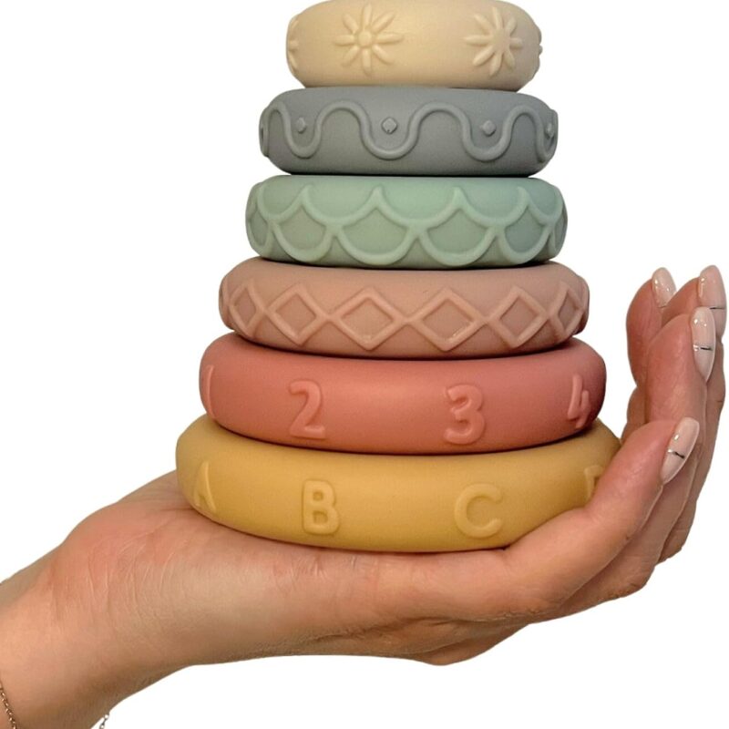 Stacking Rings Toy - 6 pcs, Baby Stacking Rings