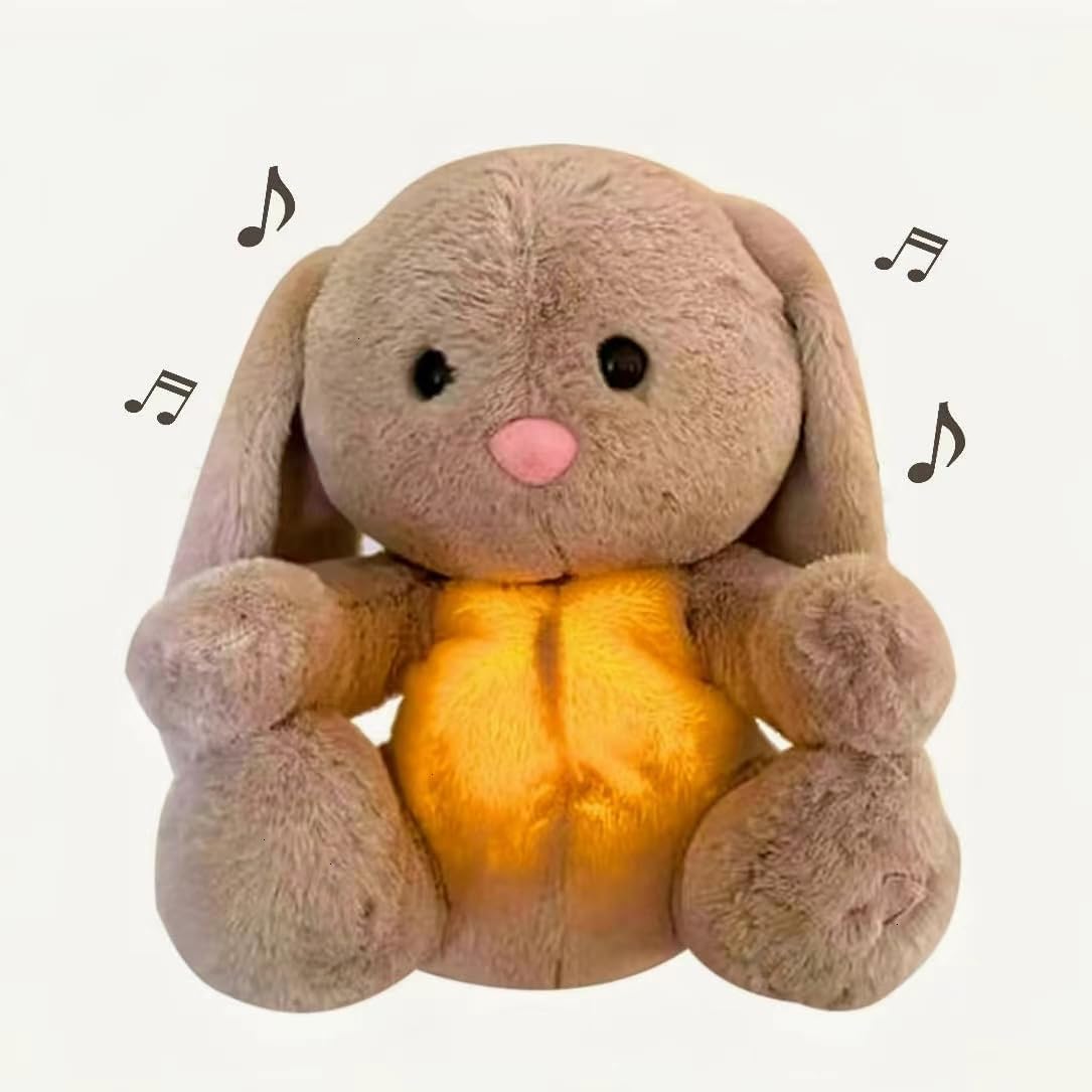 Breathing Stuffed Animal,Portable Plush Baby Toy,Soothing Breathing Stuffed Animal for Anxiety Adults and Kids,Lights and Adjustable Rhythmic Breathing, for Kids Adult (Gray) - Image 2