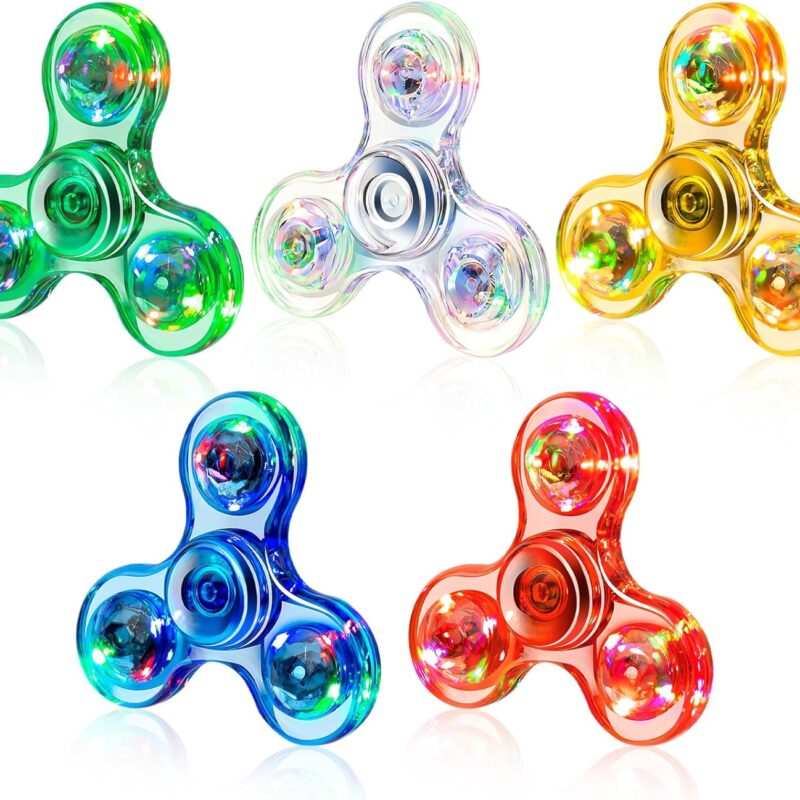 5 Pack Fidget Spinner, Light Up Fidget Spinners for Kids - Christmas Fidget Gifts & Stocking Stuffers, Glow in The Dark Fidget Toy Christmas Party Favors Goodie Bag Stuffers Classroom Prizes
