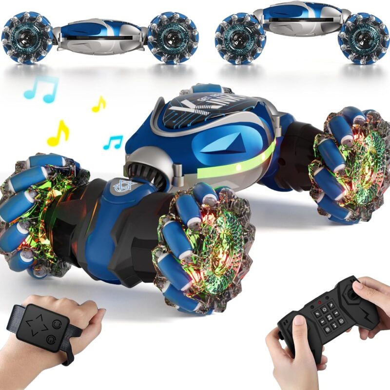 RC Stunt Cars Remote Control Car Double-Sided Driving 360° Flips Rotating Car Toy All Terrain Off-Road car,4WD Gesture Sensing Rc Cars for Teen Boys for Kids for Boys Girls Age 6-12