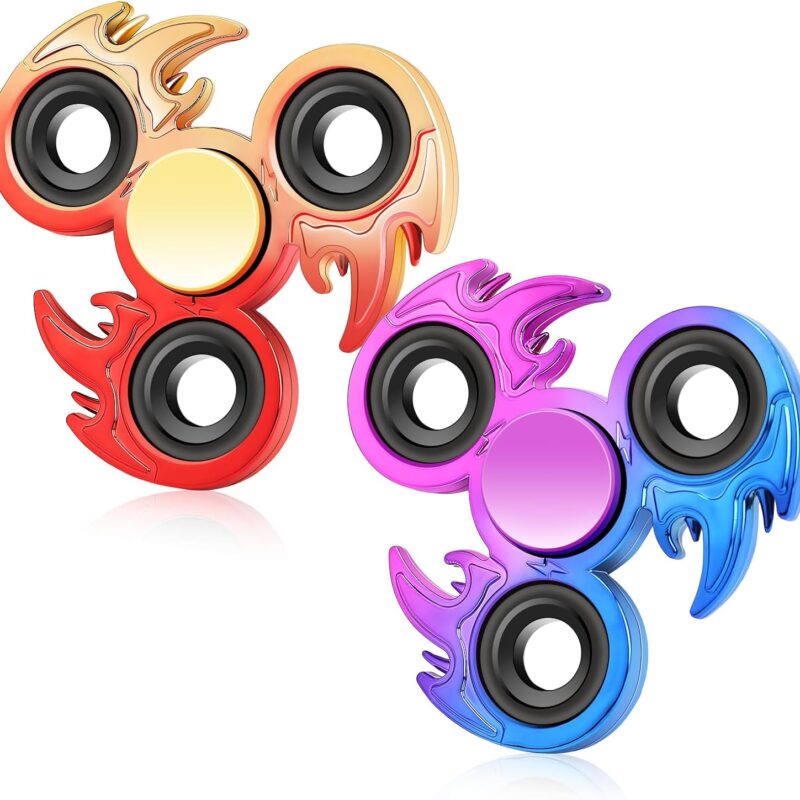 Fidget Spinner, 2 Pack Metal Fidget Spinners for Kids, Fidgets Toys Party Favors Anxiety Relief Hand Spinner for  Autism Gifts, Classroom Rewards, Christmas Party Favors & Goodie Bag Fillers