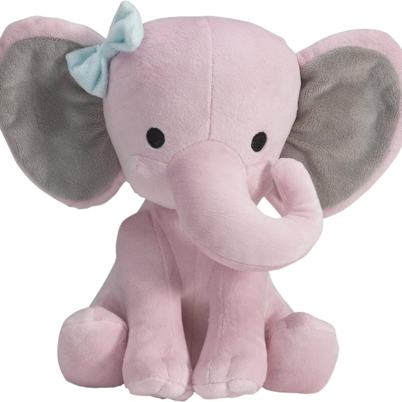 Pink Elephant Plush, Hazel, 1 Count (Pack of 1)