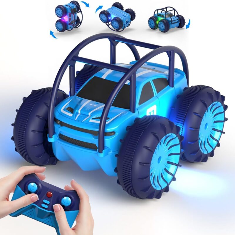 Amphibious Remote Control Car,Rechargeable RC Cars Toy 360° Flips Rotation Stunt Crawler 15KM/H 4WD All Terrain Outdoor Indoor Toy for Kids Boys Girls 3-12