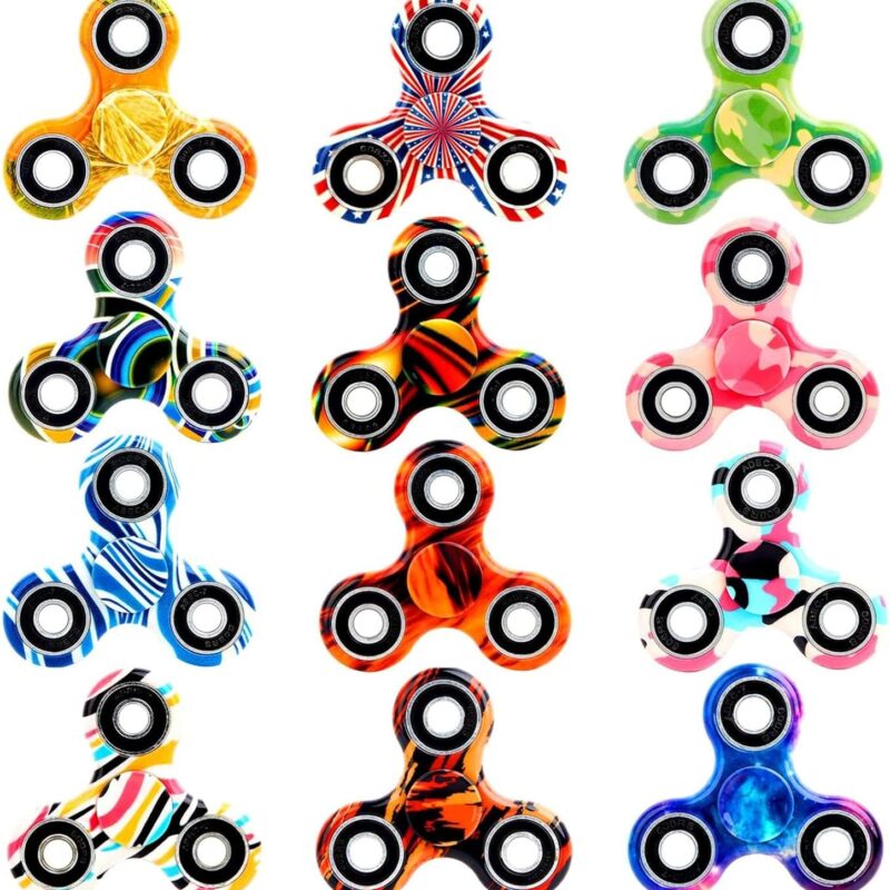 12 Pack Fidget Spinner Toy, Finger Spinner Fidget Pack-Anxiety Toys Stress Relief Reducer- Party Favors for Kids/Adults Birthday Party Favor Goodie Bag Stuffers Classroom Prizes