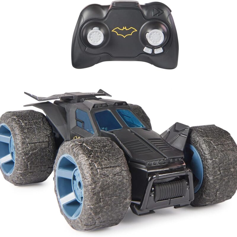 , Batman Stunt Force Batmobile, Indoor Remote Control Car, Turbo Boost & Crazy Stunts, Collectible Super Hero Kids Toys for Boys and Girls 4 and Up