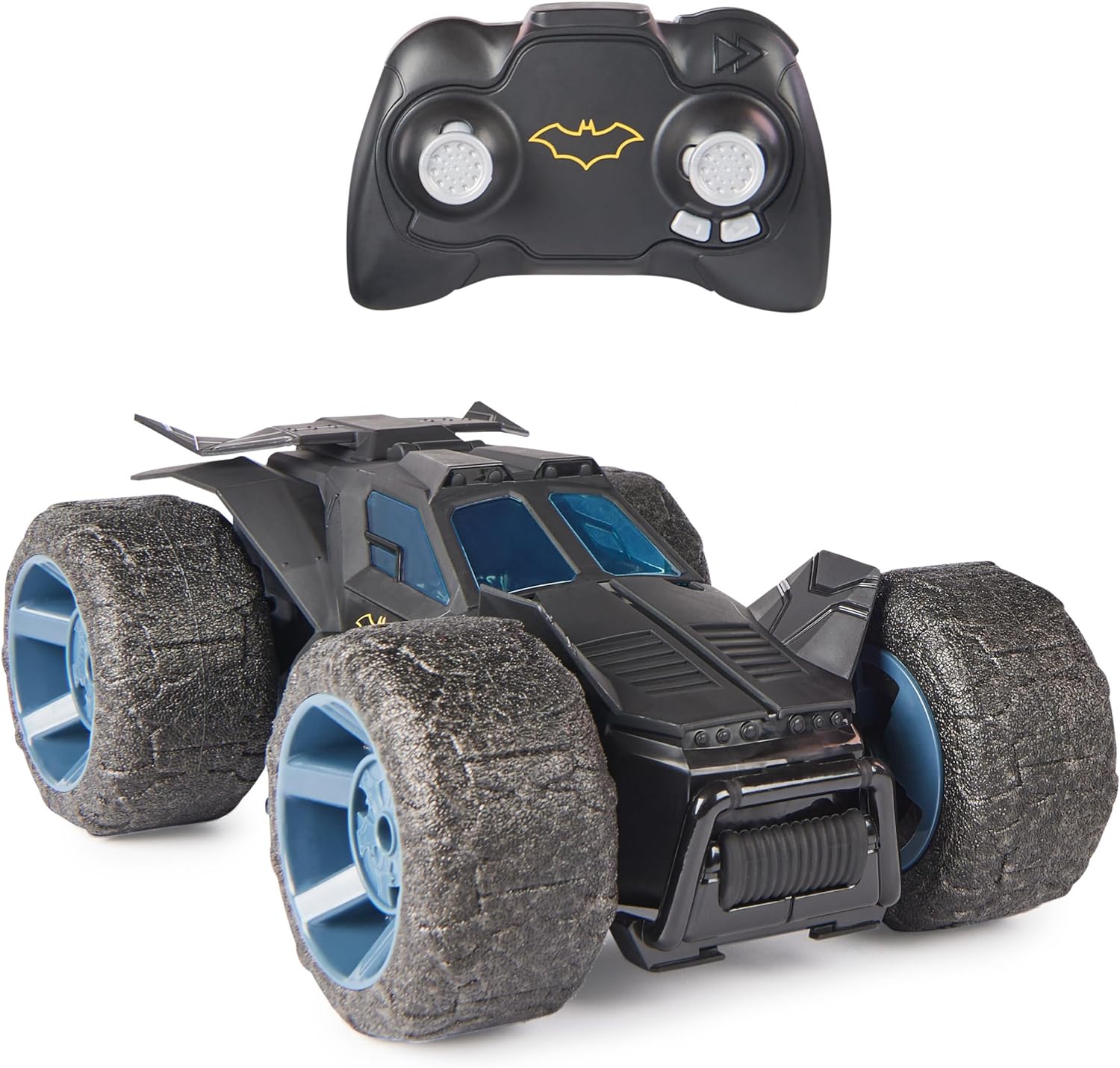 , Batman Stunt Force Batmobile, Indoor Remote Control Car, Turbo Boost & Crazy Stunts, Collectible Super Hero Kids Toys for Boys and Girls 4 and Up